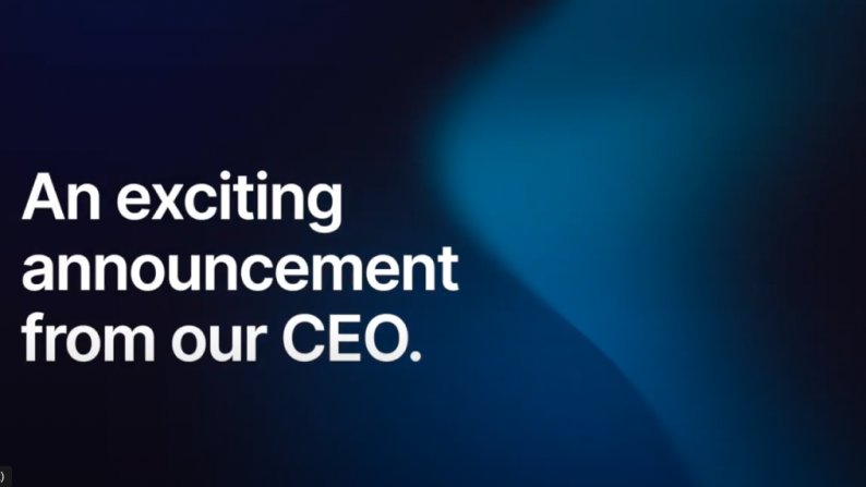 "An exciting announcement from our CEO" graphic